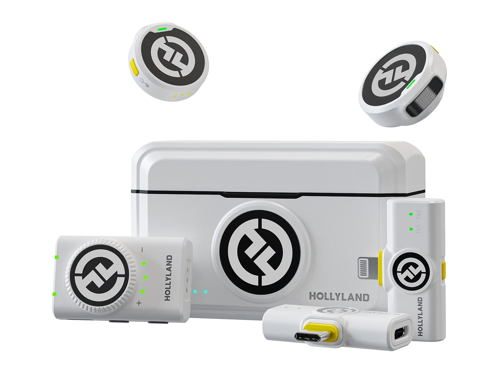 Hollyland - LARK M2 Combo Wireless Microphones - Ivory White