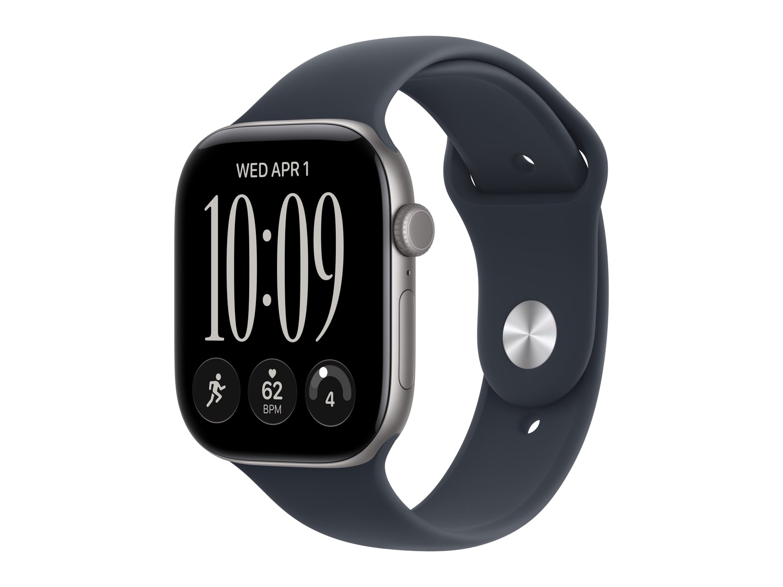 Apple Watch Series 12 GPS + Cellular 46mm Space Gray Aluminum Case with Navy Blue Sport Band - M/L