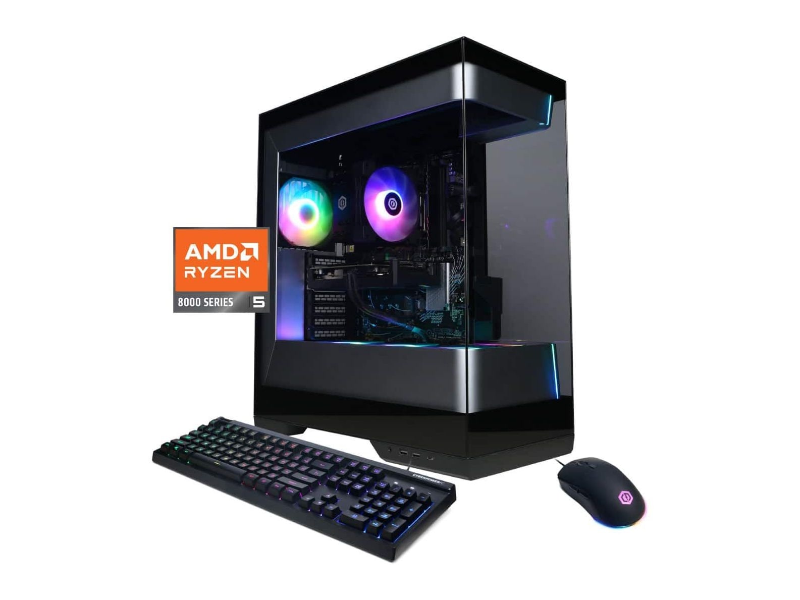 CyberPowerPC - Gaming Desktop - AMD Ryzen 5 8400F chip - 16GB Memory - 1TB SSD - Black