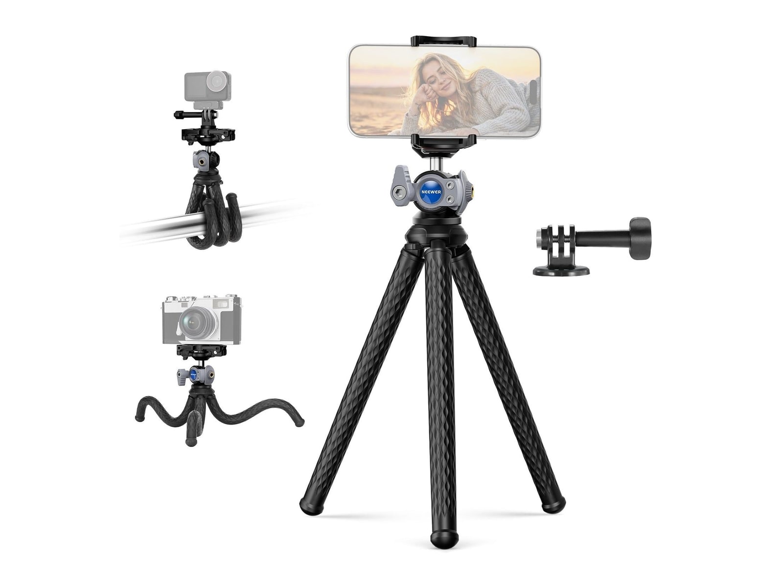 Neewer - TP34 Flexible Phone Tripod Camera Accessories - Silver