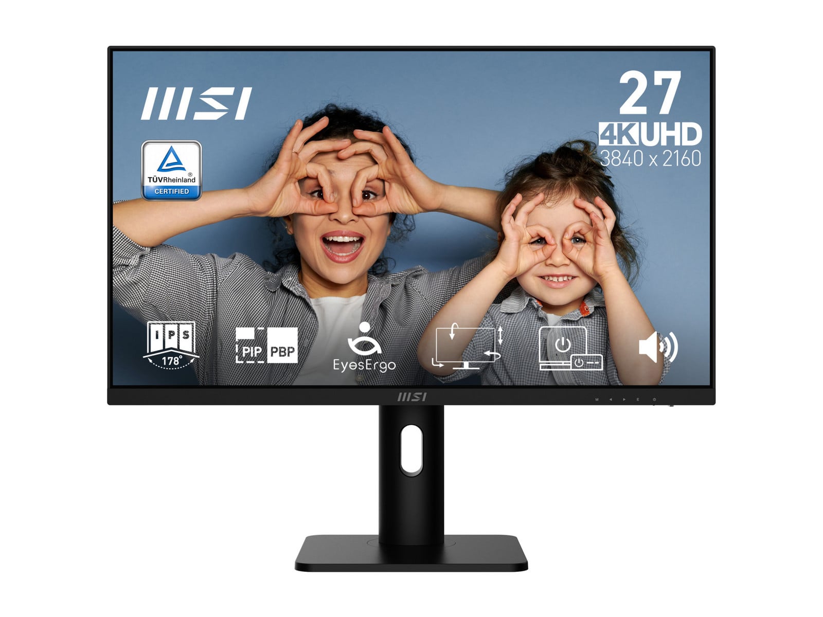 MSI - 27" PRO MP273UP E6 4K UHD 60Hz 4K/5K Monitors - Black