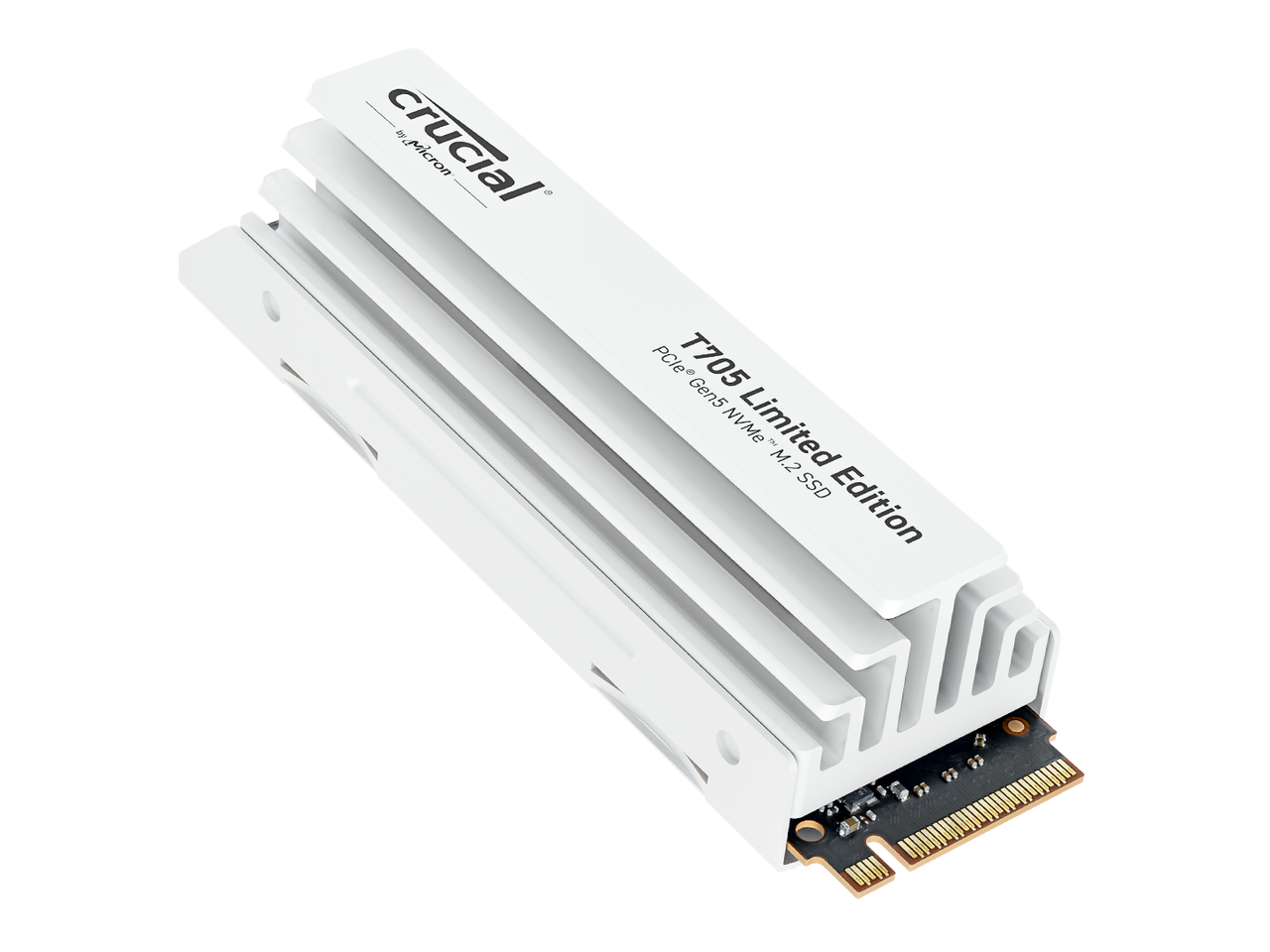 Crucial - T705 2TB M.2 SSDs - PCI-Express 5.0 x4 with White Heatsink