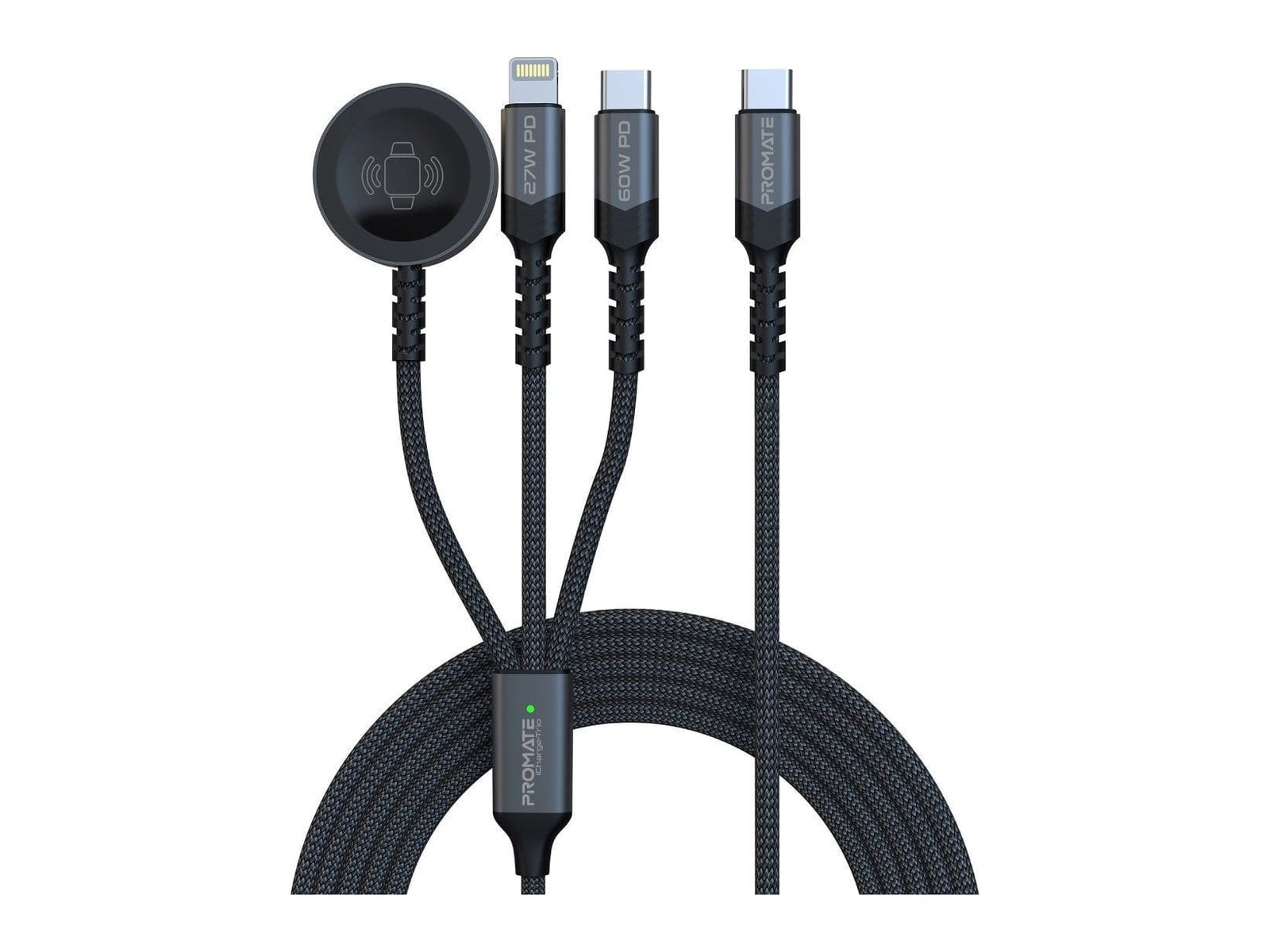 Promate - iCharge-Trio USB-C Cables - Black