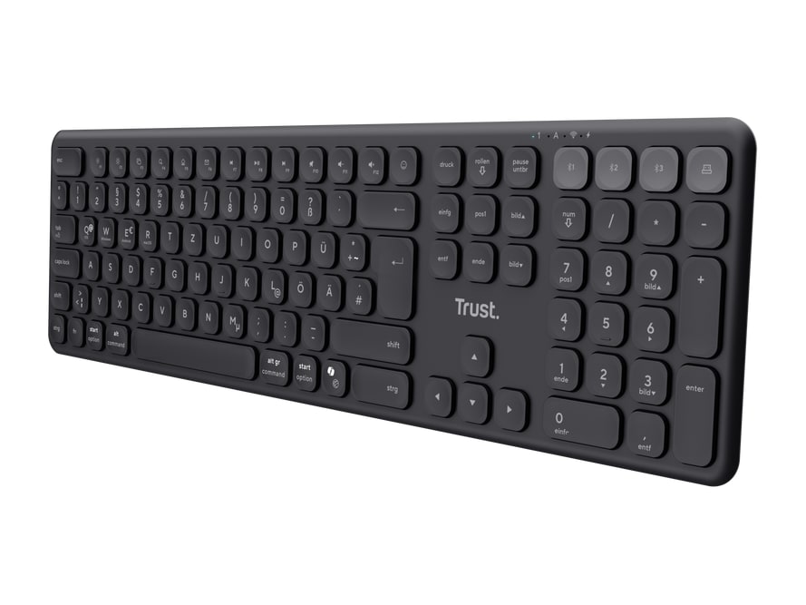Trust - Vaiya Multi-Device (German Layout) Wireless Keyboards - Black
