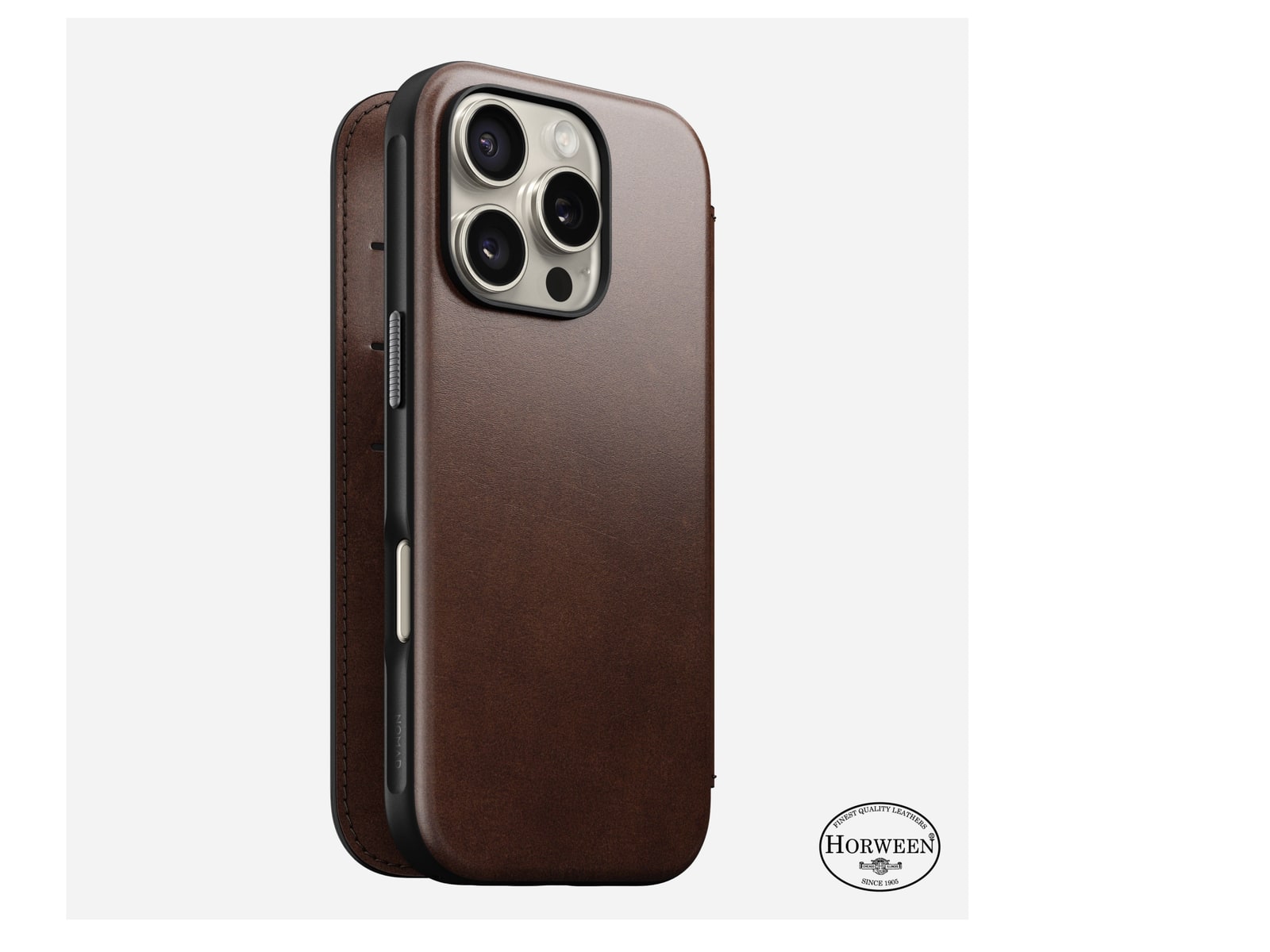 Nomad - Modern Leather Folio - iPhone 16 Pro - Rustic Brown