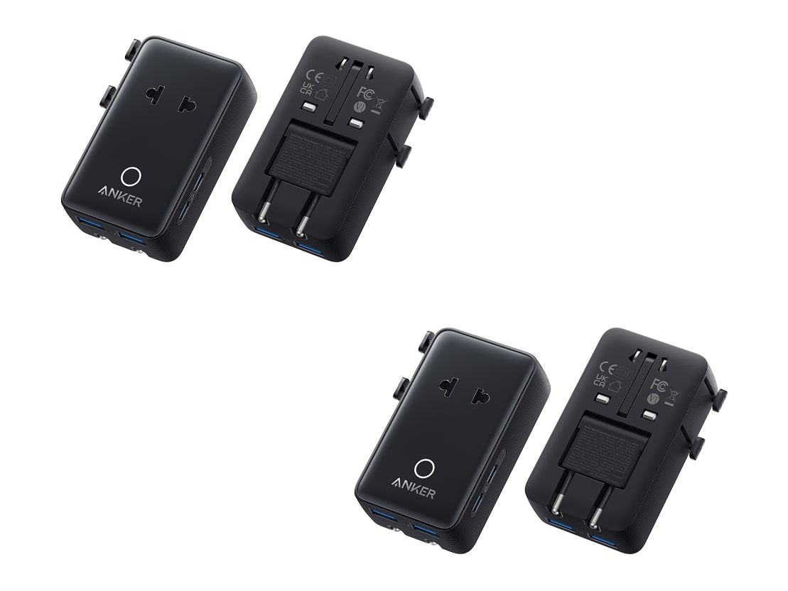 Anker - Nano Travel Adapter (5-in-1, 20W) 2-Pack Black Wall Chargers
