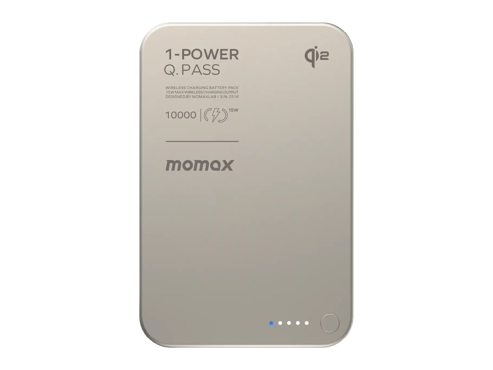 MOMAX - 1-Power Q.Pass 10000mAh Qi2 Magnetic Wireless Battery Pack Titanium Power Banks