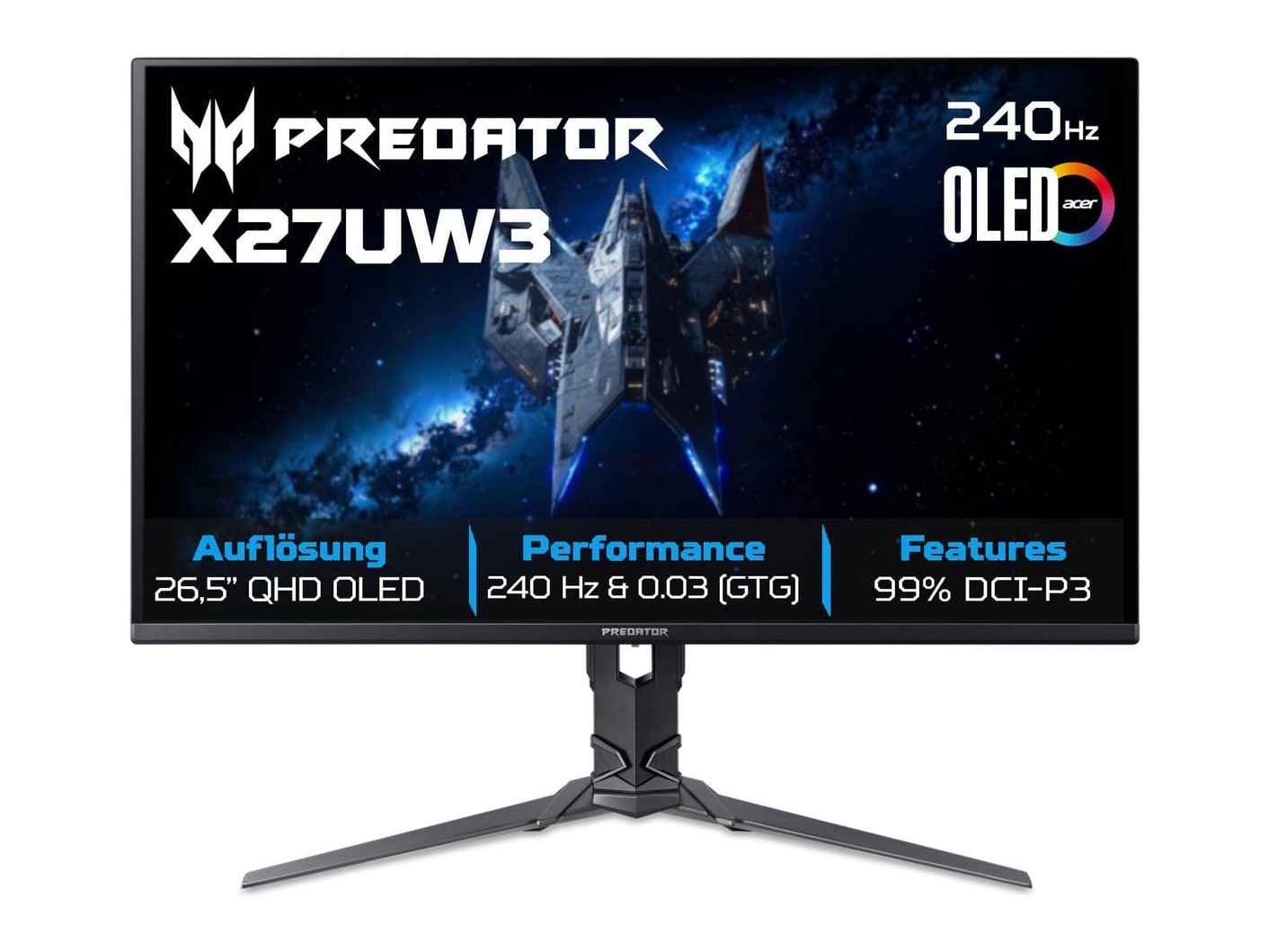 Acer - 26.5" Predator X27UW3bmiiprx QHD 240Hz OLED Monitors