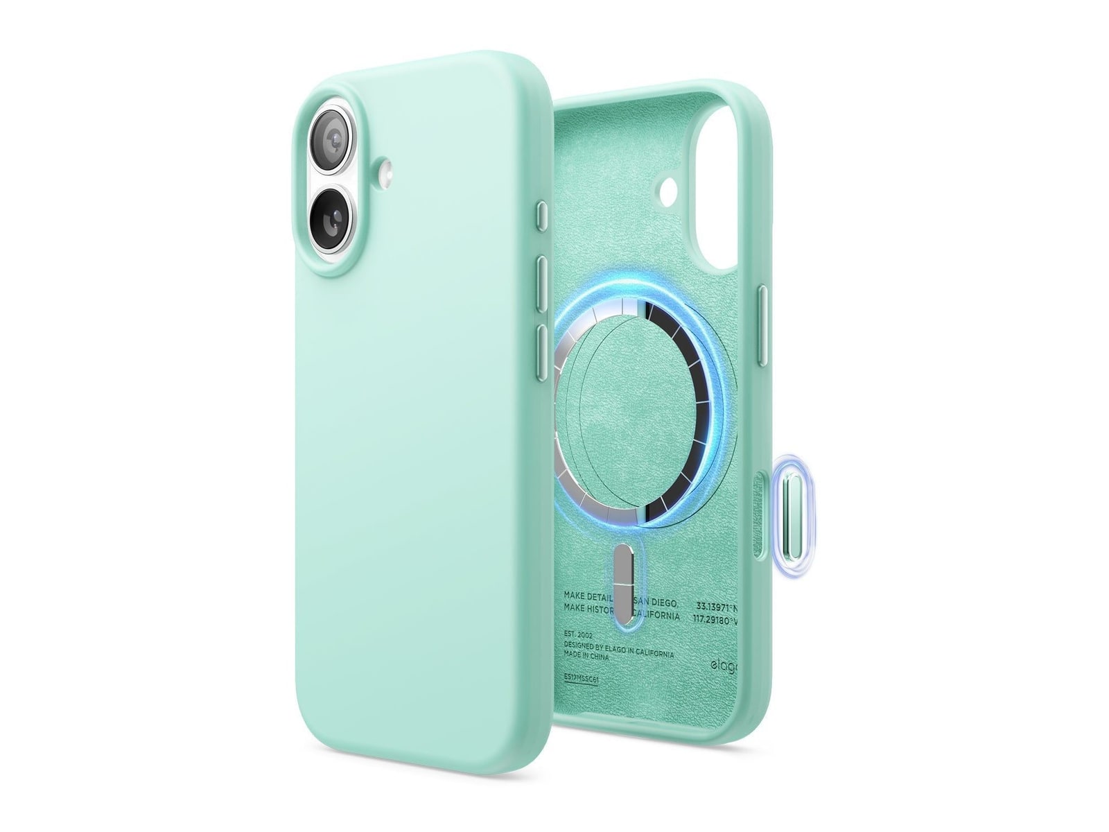 elago - MagSafe Silicone Case - iPhone 17 - Aqua Sky