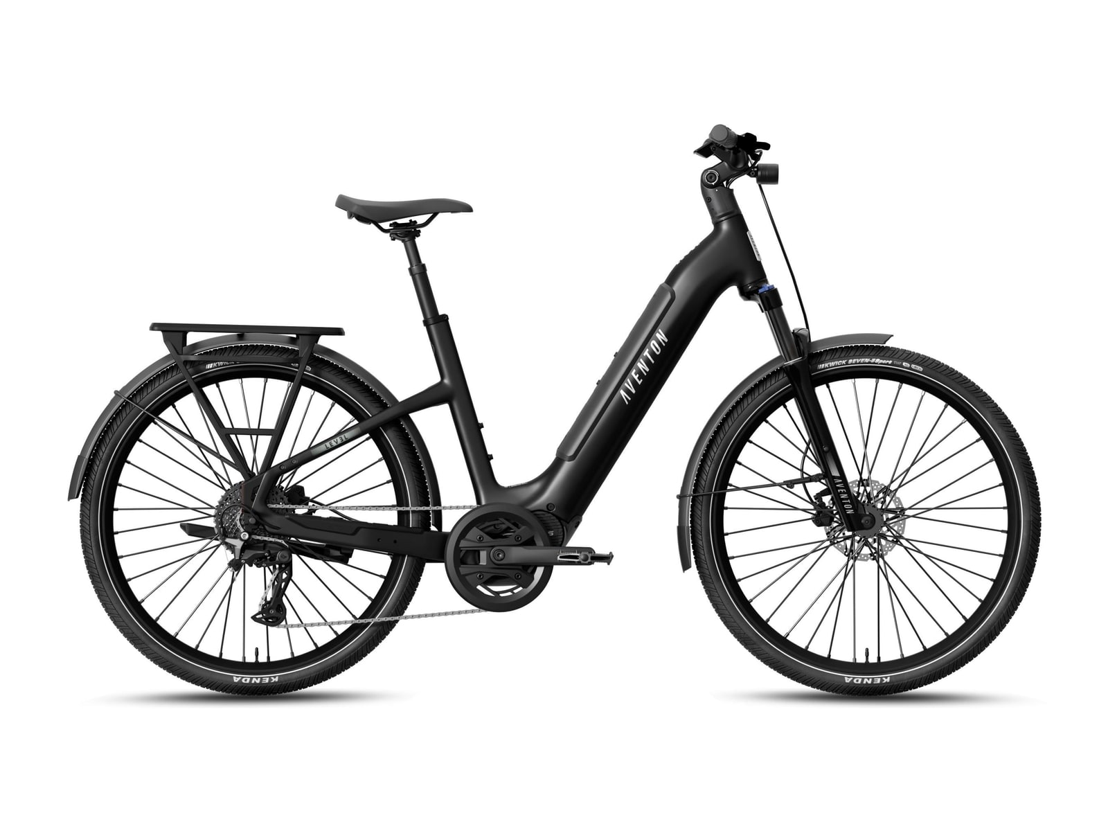 Aventon - Level 4 ADV Step-Through Large Matte Black Electric Bikes
