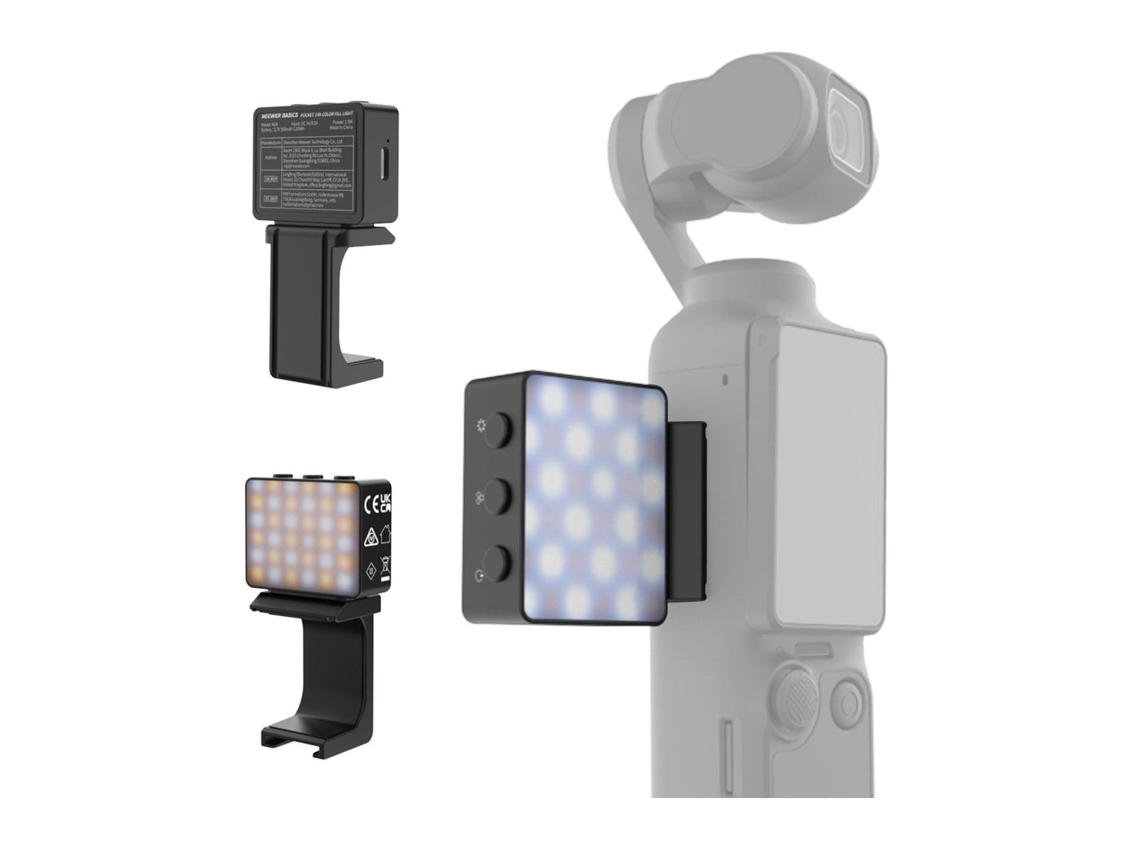 Neewer - BASICS M24 Bi Color Magnetic LED Fill Light For DJI OSMO Pocket 3 Camera Accessories