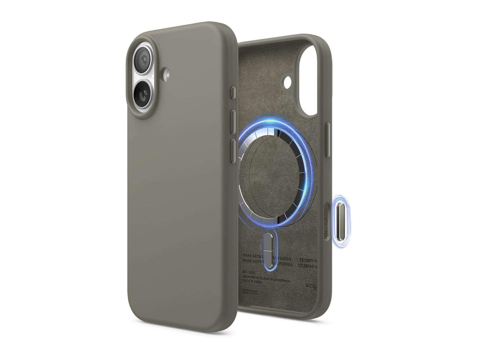 elago - MagSafe Silicone Case - iPhone 17 - Medium Grey