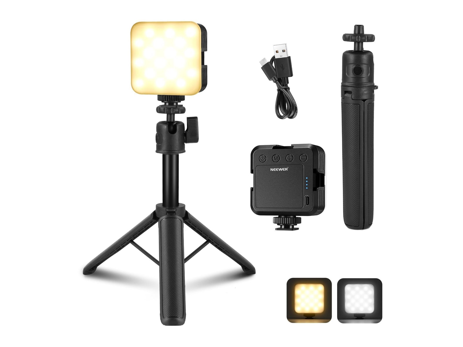 Neewer - NL-36AI LED Camera Video Light with Desk Tripod Stand Camera Accessories