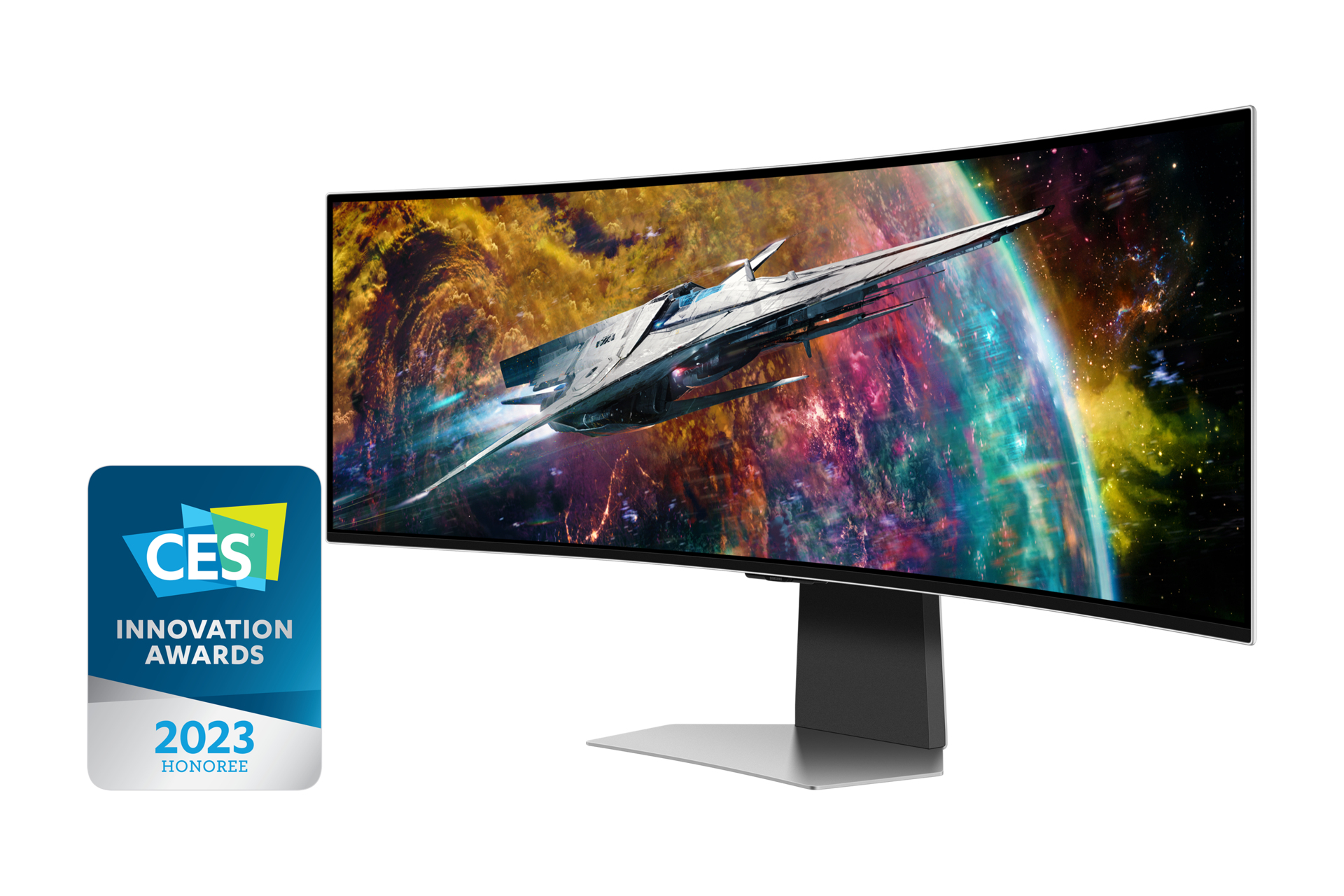 Samsung - 49 inch Odyssey OLED G9 (G95SC) 5120 x 1440 240Hz OLED Monitors - Silver
