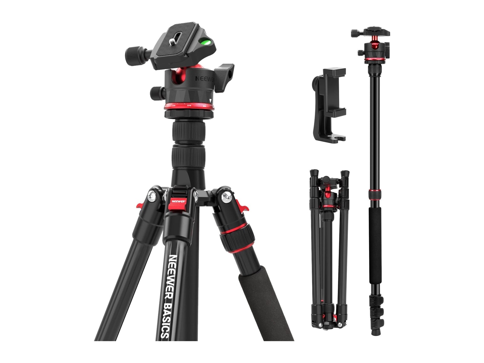 Neewer - BASICS TP14B 72"/ 182cm Travel Tripod Monopod Camera Accessories