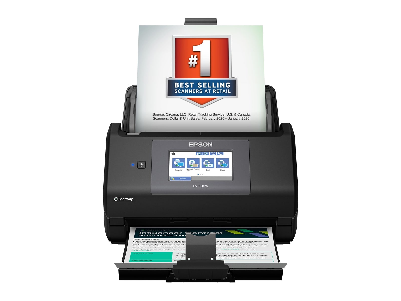 Epson - WorkForce ES-590W Scanners - Black