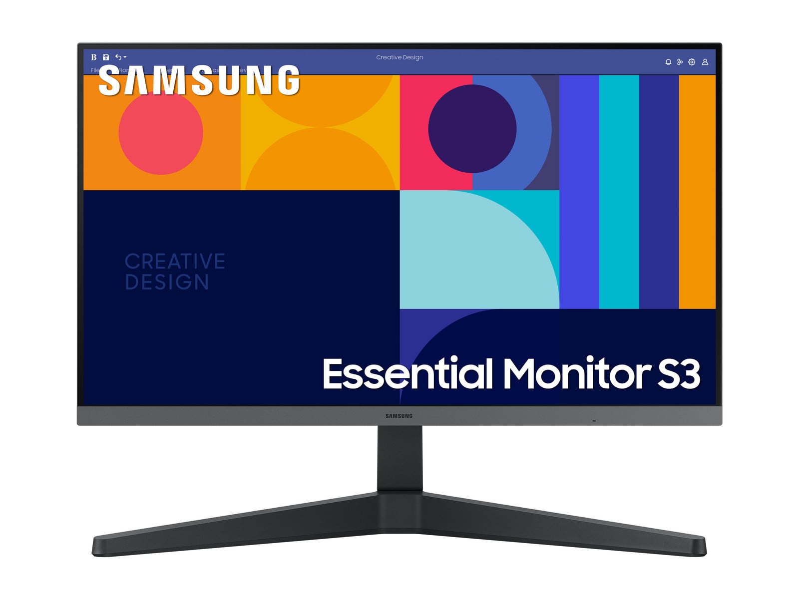Samsung - 24" Essential Monitor S3 S33GC Full HD 100Hz Professional Monitors - Black