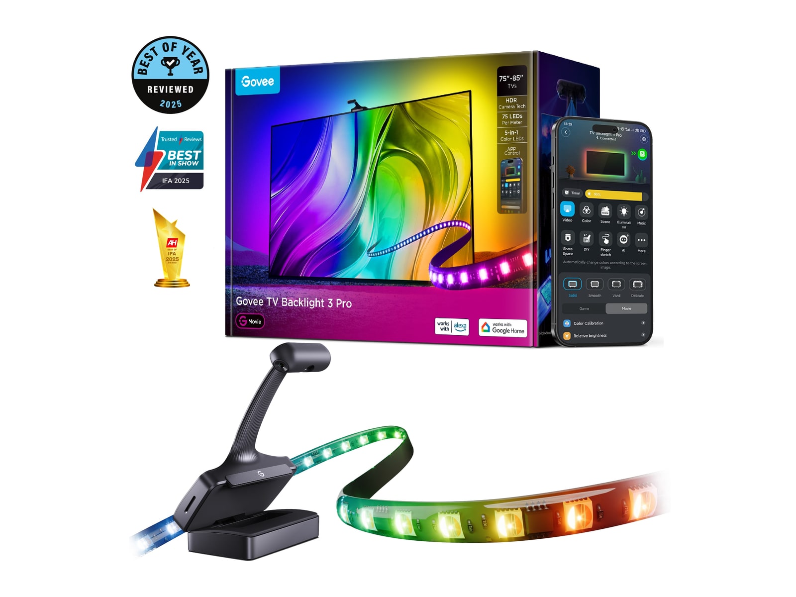 Govee - TV Backlight 3 Pro For 75-85 inch TVs Smart Lighting