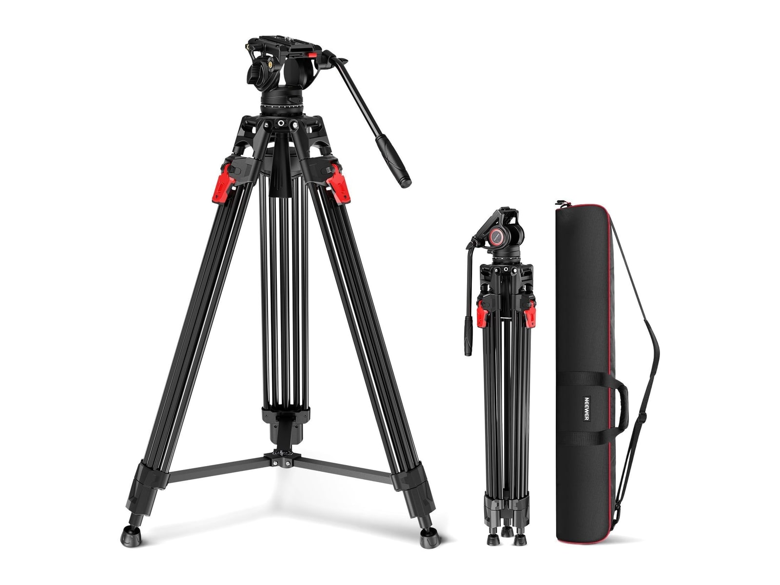 Neewer - LL27 76" Video Tripod with Fluid Head Camera Accessories
