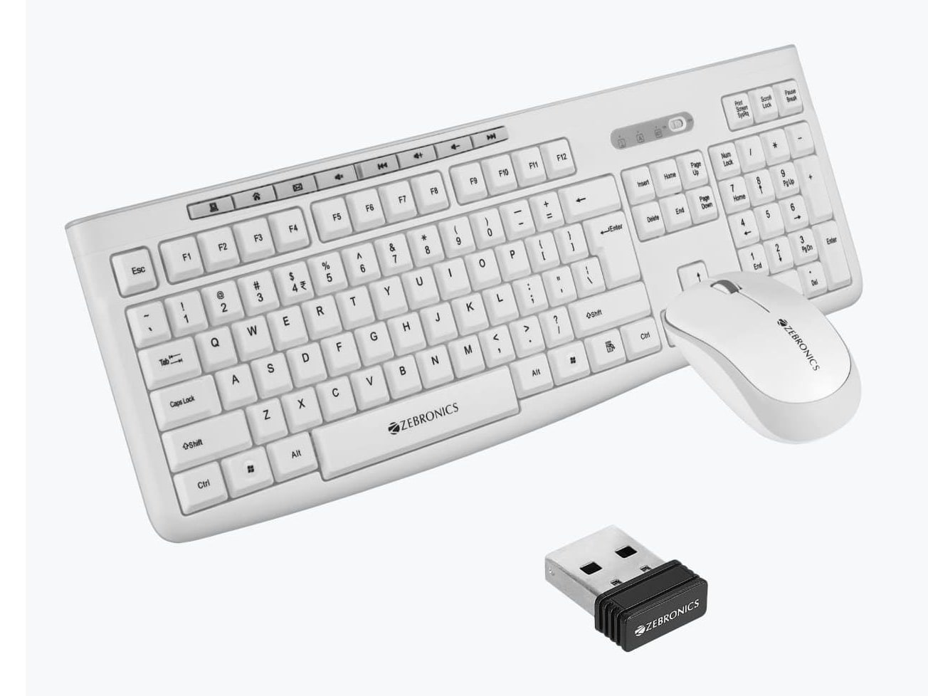 Zebronics - Zeb Companion 112 Combo Wireless Keyboards - White