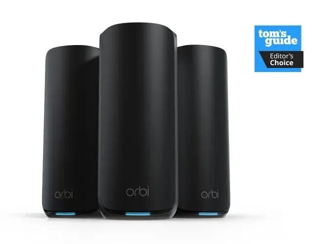 Netgear - Orbi RBE873B Tri-Band Wi-Fi 7 (802.11be) Router + 2 Satellites Mesh Wi-Fi Systems - Black