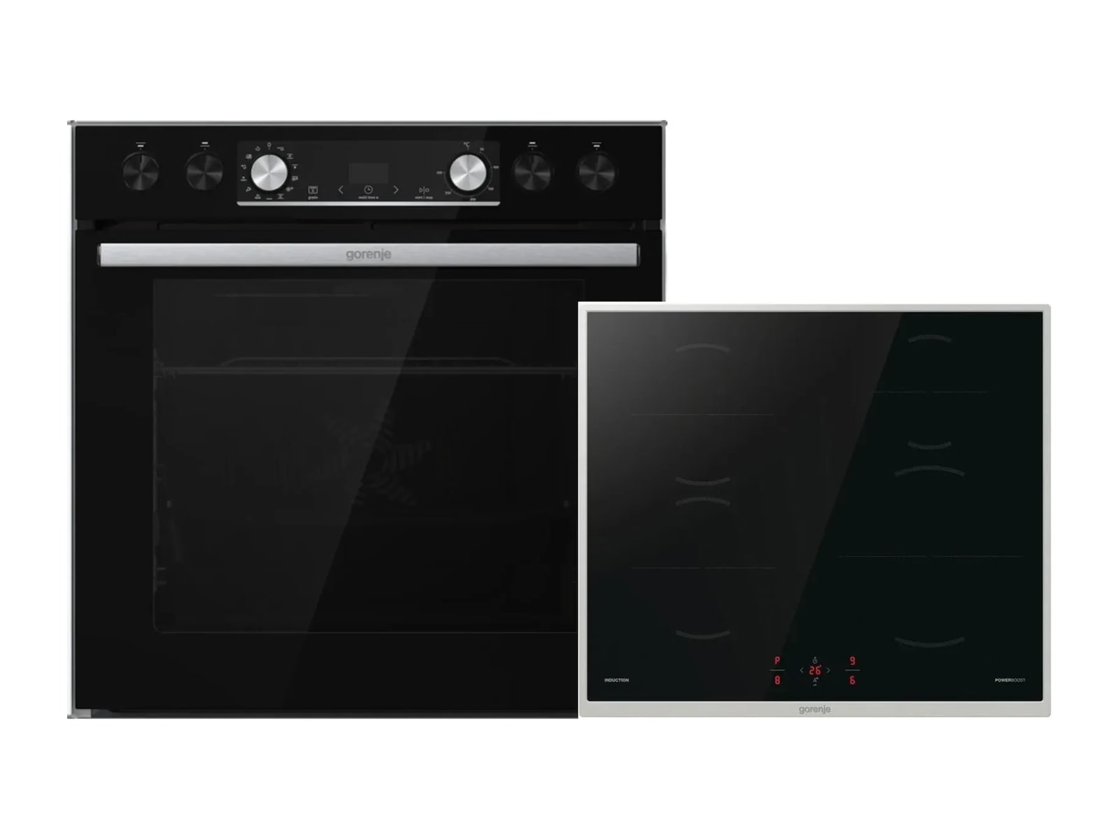 Gorenje - BCIX6737E05BG + GI6400BX Black Set 5 Induction Ovens & Ranges