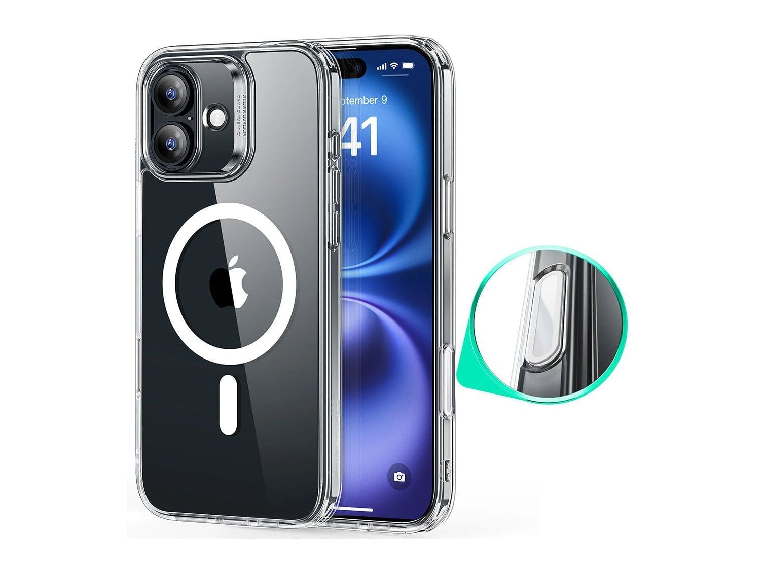 ESR - HaloLock Classic Hybrid Case (Camera Control) - iPhone 16 - Clear