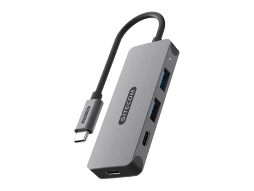 Sitecom - CN-5010 USB-C to 2x USB-A + 2x USB-C Hub USB Hubs - Gray