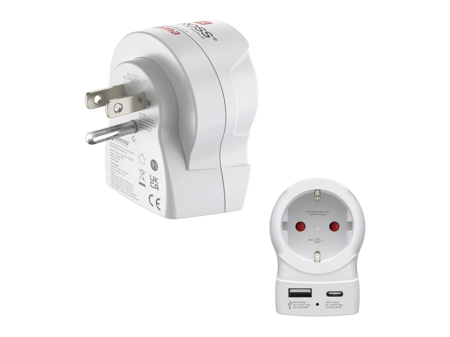 Hama - EU to US White Power Adapters