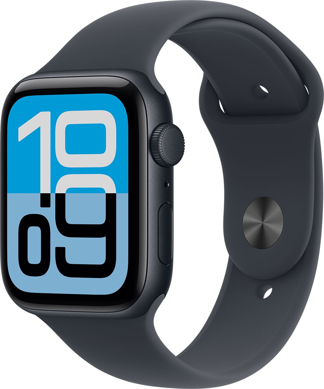 Apple - Apple Watch SE 3 (GPS) 44mm Midnight Aluminum Case with Midnight Sport Band - S/M - Midnight