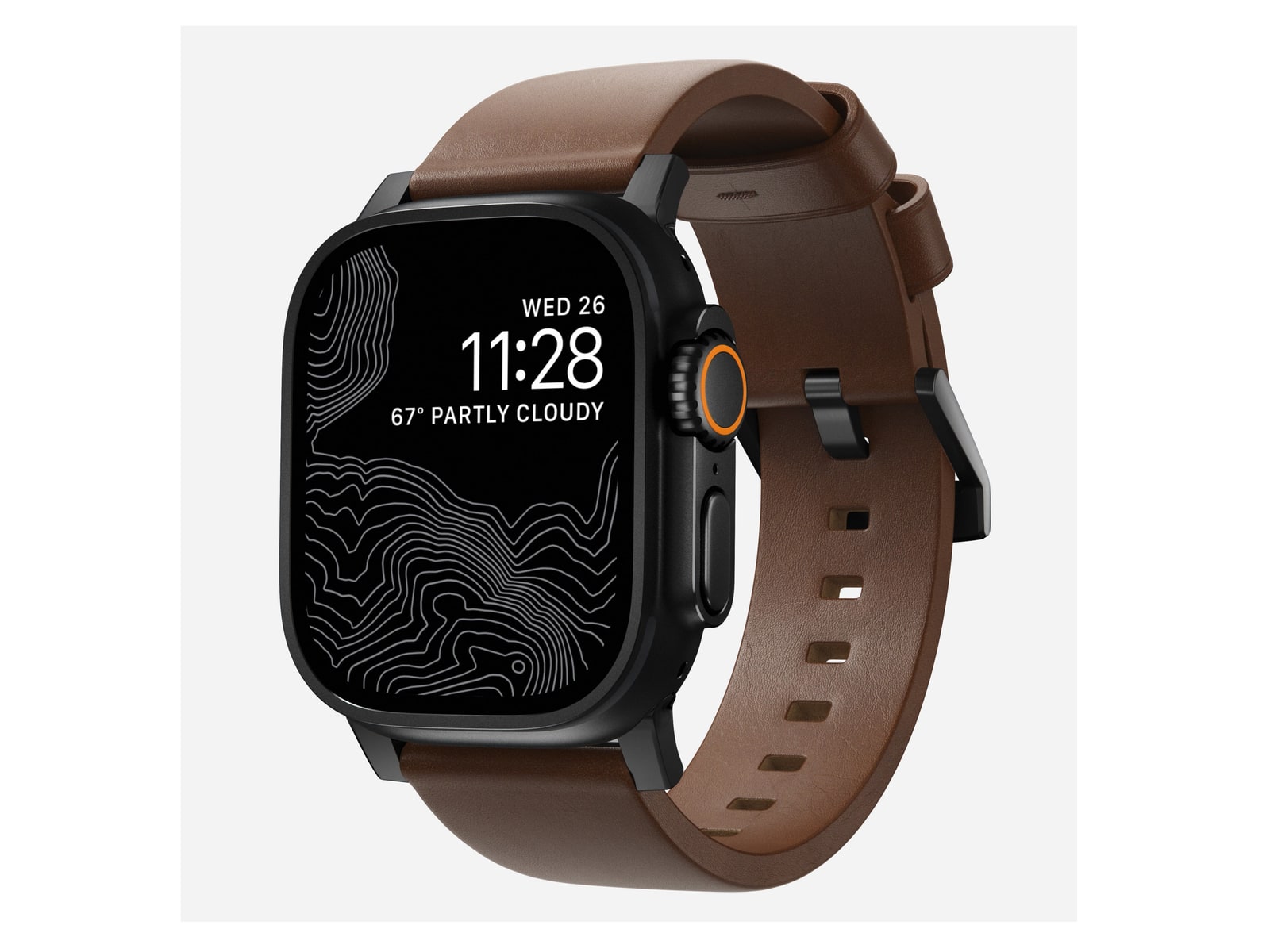 Nomad - Modern Band - 46mm/49mm Watch Bands - Black Hardware - Brown - Camino Leather
