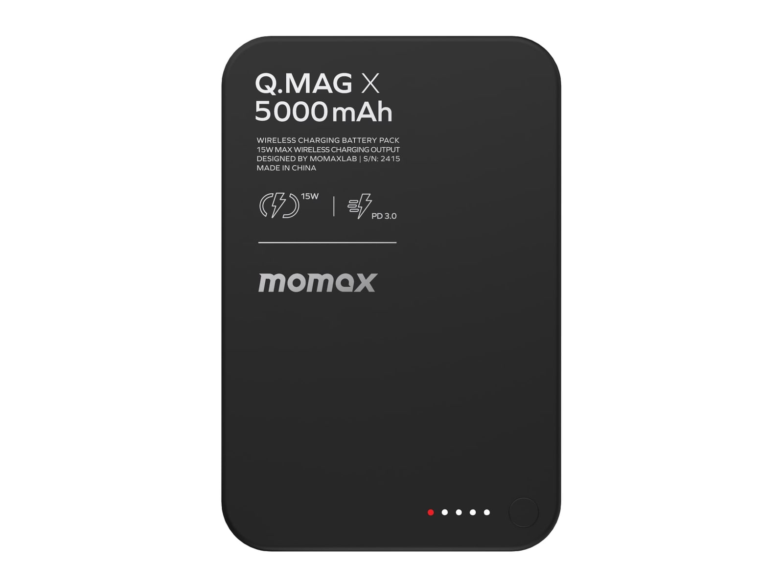 MOMAX - Q.Mag X Magnetic Wireless Power Bank 5000mAh - Gen 2 Black Power Banks