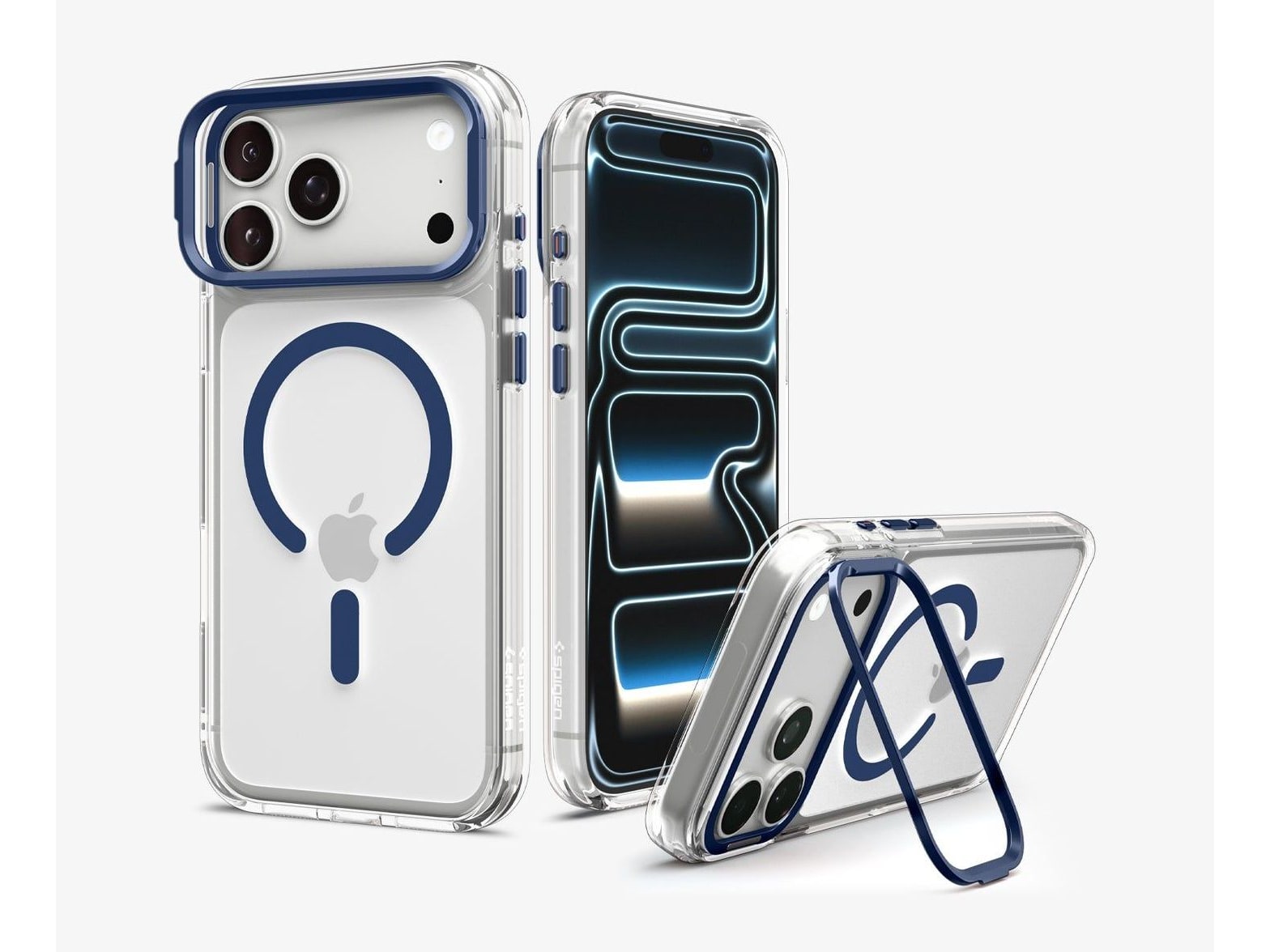 Spigen - Ultra Hybrid Optik S (Mag Fit) - iPhone 18 Pro Max - Clear Deep Blue