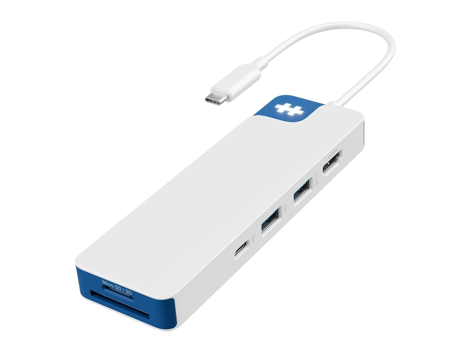 Hyper - HyperDrive Flex 8 Port USB-C Hub USB Hubs - Brilliant Blue