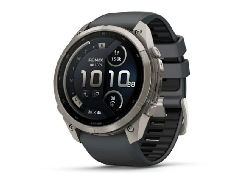 Garmin - fenix 9 Pro - inReach, 51 mm Titanium with Graphite/Black Silicone Band Smart Watches - Gray
