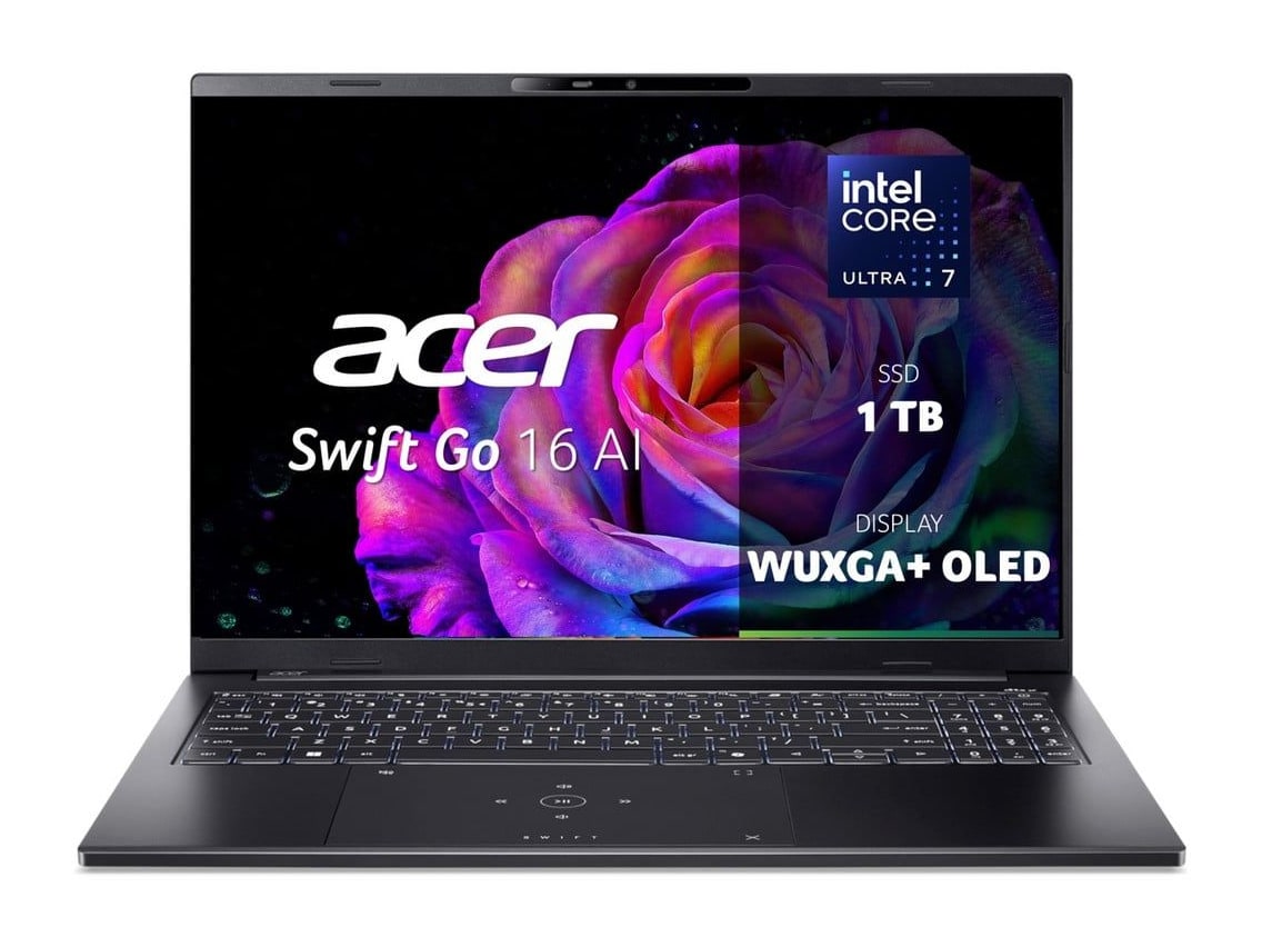 Acer - Swift Go 16 AI SFG16-74-76R8 16" - Intel Core Ultra 7 256V chip - 16GB Memory - 1TB SSD - Black