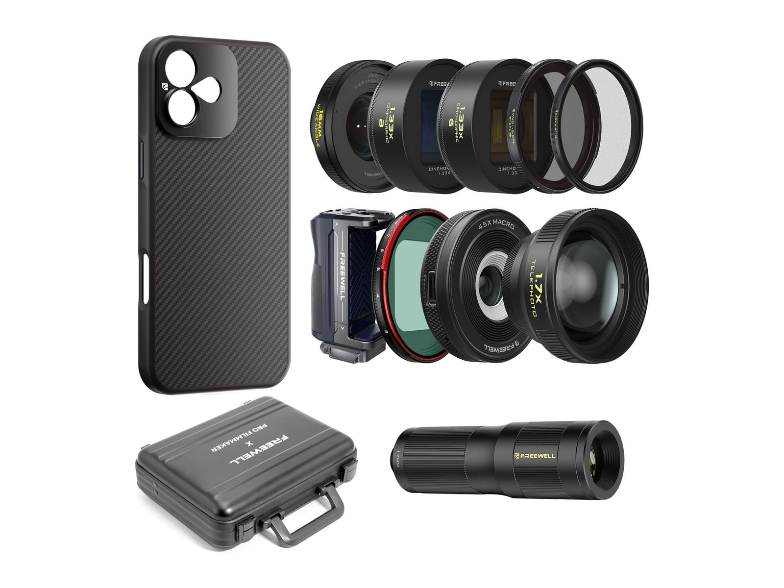 Freewell - iPhone Cinematographer Pro Kit iPhone 16 Plus / 1.33x Anamorphic Camera Accessories