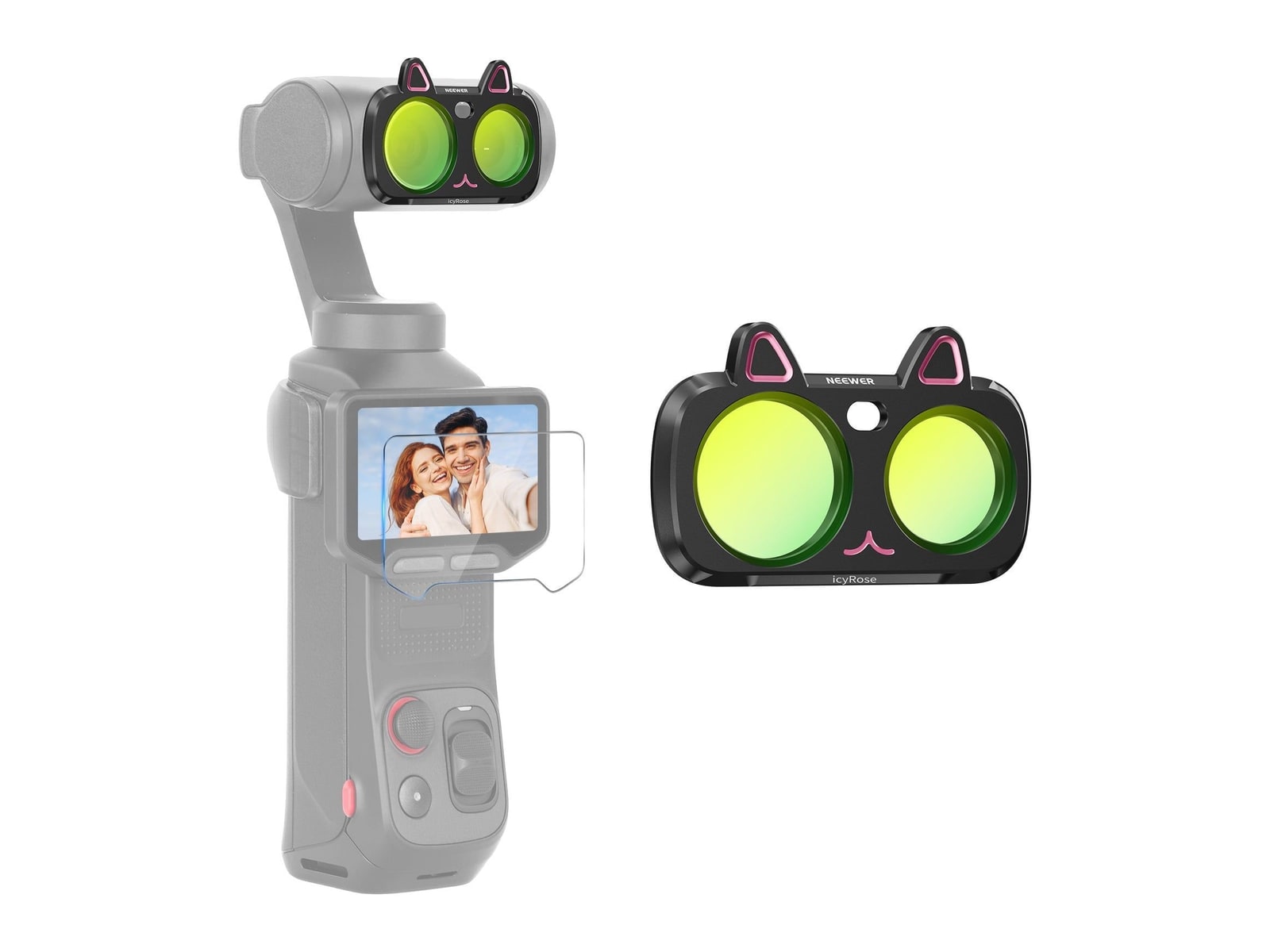 Neewer - FL-L12 Clarity & Icy Rose Effect Filter Compatible with Insta360 Luna Ultra Camera Accessories - Black