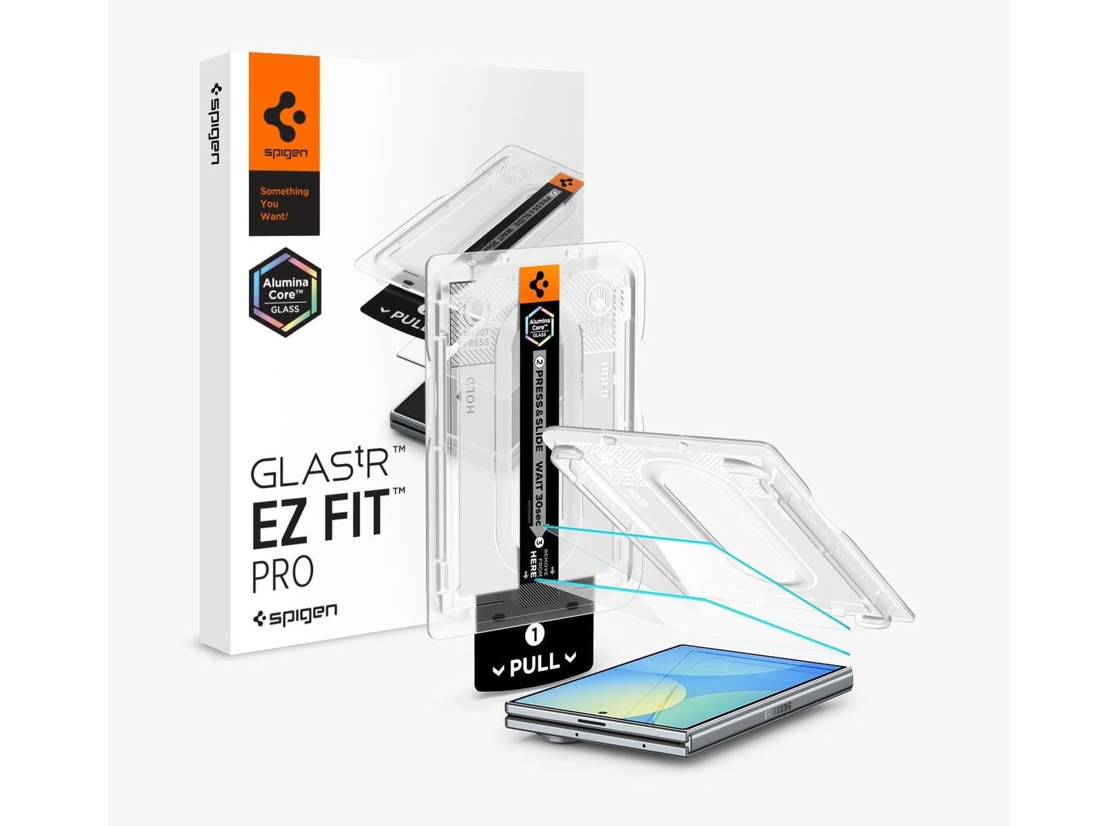 Spigen - GLAS.tR EZ Fit Pro - Galaxy Z Fold 8 - Clear
