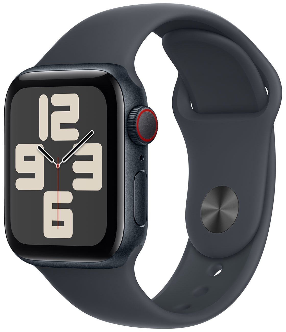 Apple - Apple Watch SE (2nd Generation) (GPS + Cellular) 40mm Midnight Aluminum Case with Midnight Sport Band - M/L - Midnight