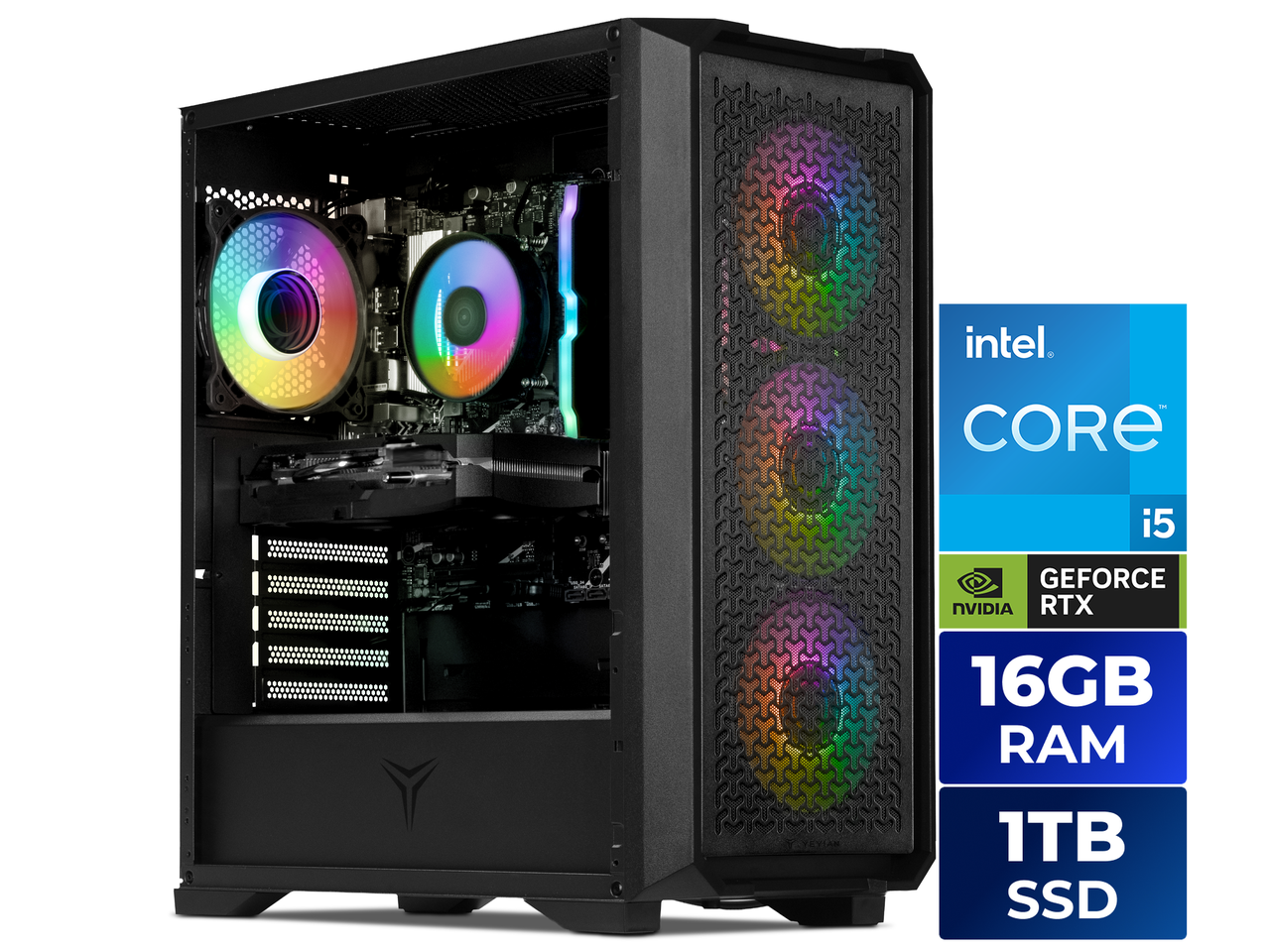 YEYIAN - Vault 44F0B-550P1N - Intel Core i5-14400F chip - 16GB Memory - 1TB SSD - Black