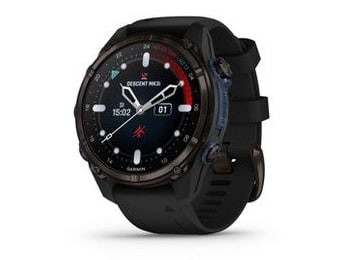 Garmin - Descent Mk3i 43 mm Carbon Gray DLC Titanium with Black Silicone Band Smart Watches - Black
