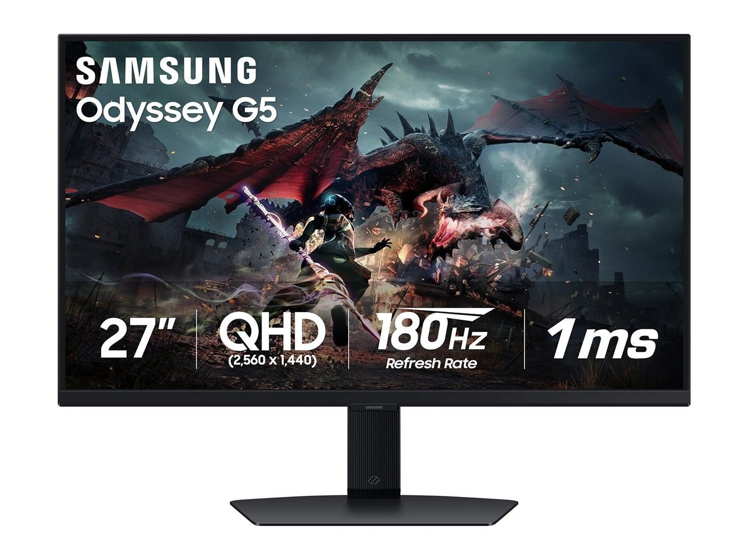 Samsung - 27" Odyssey G5 G50D QHD 180Hz Gaming Monitors