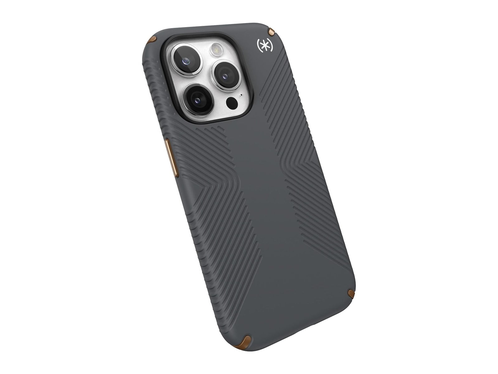 Speck - Presidio2 Grip - iPhone 15 Pro - Charcoal Grey/Cool Bronze