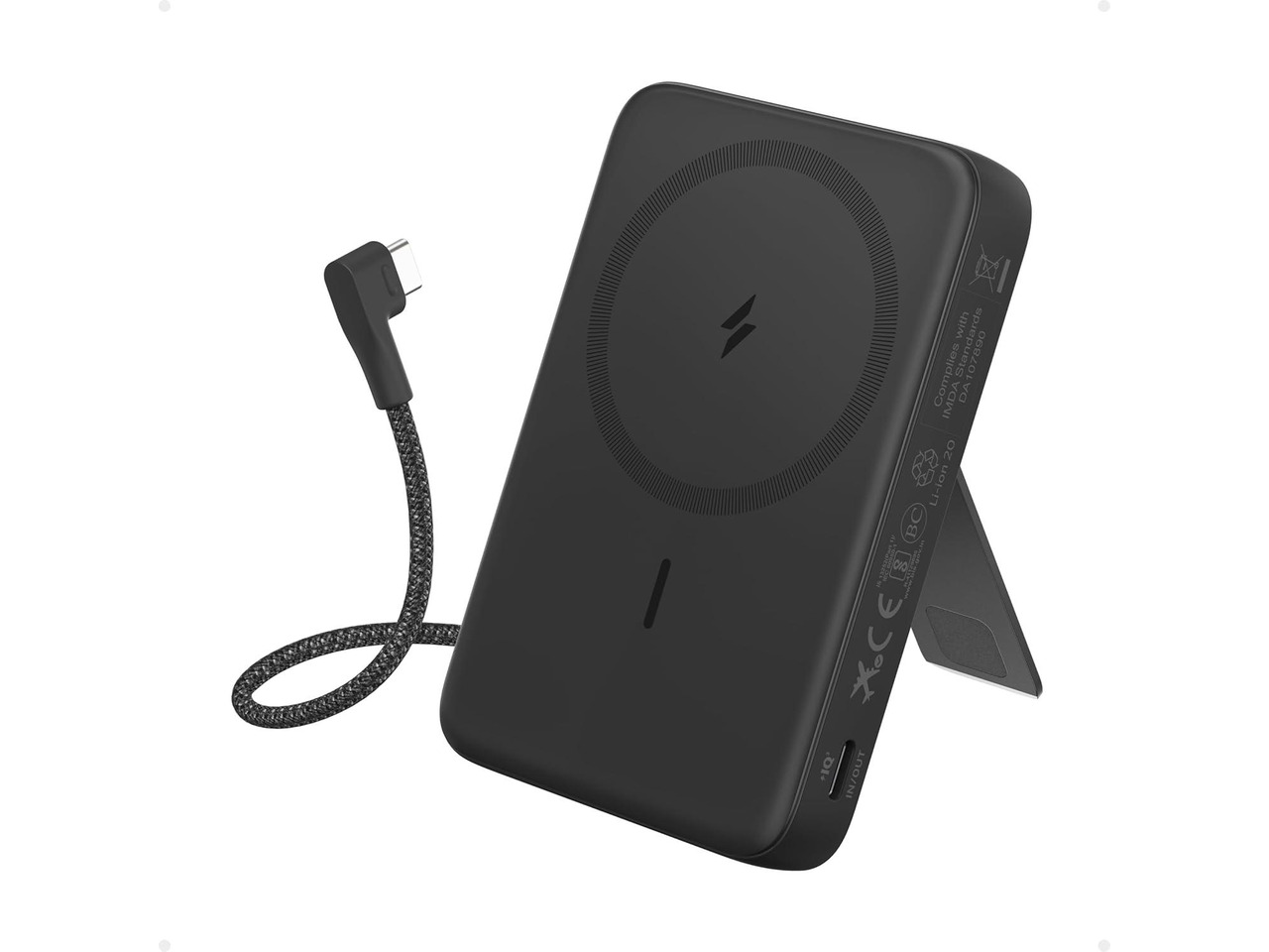 Anker - Zolo Magnetic Power Bank (10K, 30W, Built-in USB-C Cable) Black Power Banks