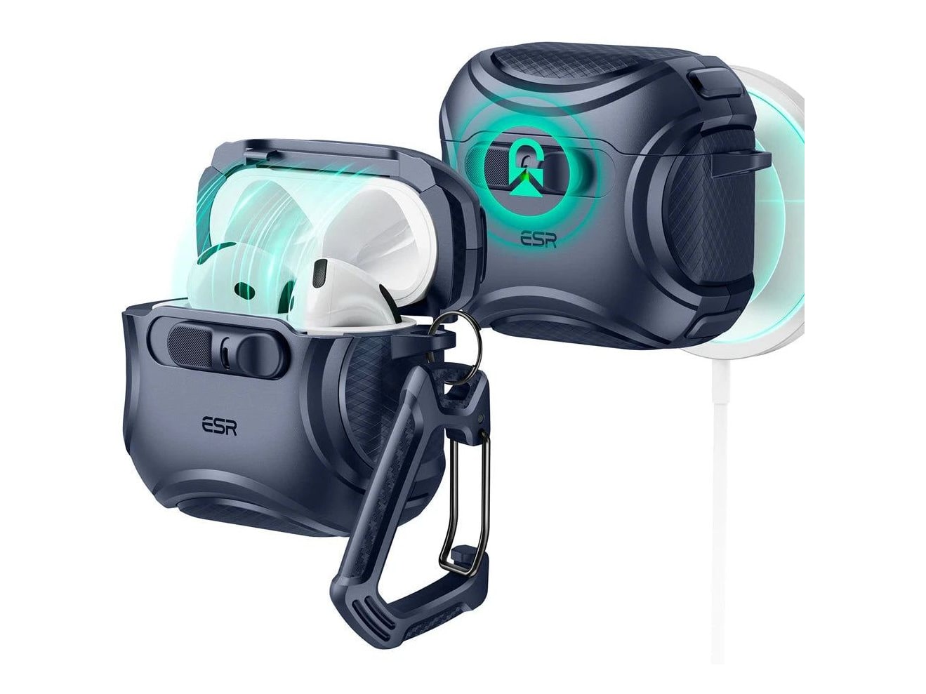 ESR - Cyber FlickLock Case (HaloLock) - AirPods 4 - Dark Blue