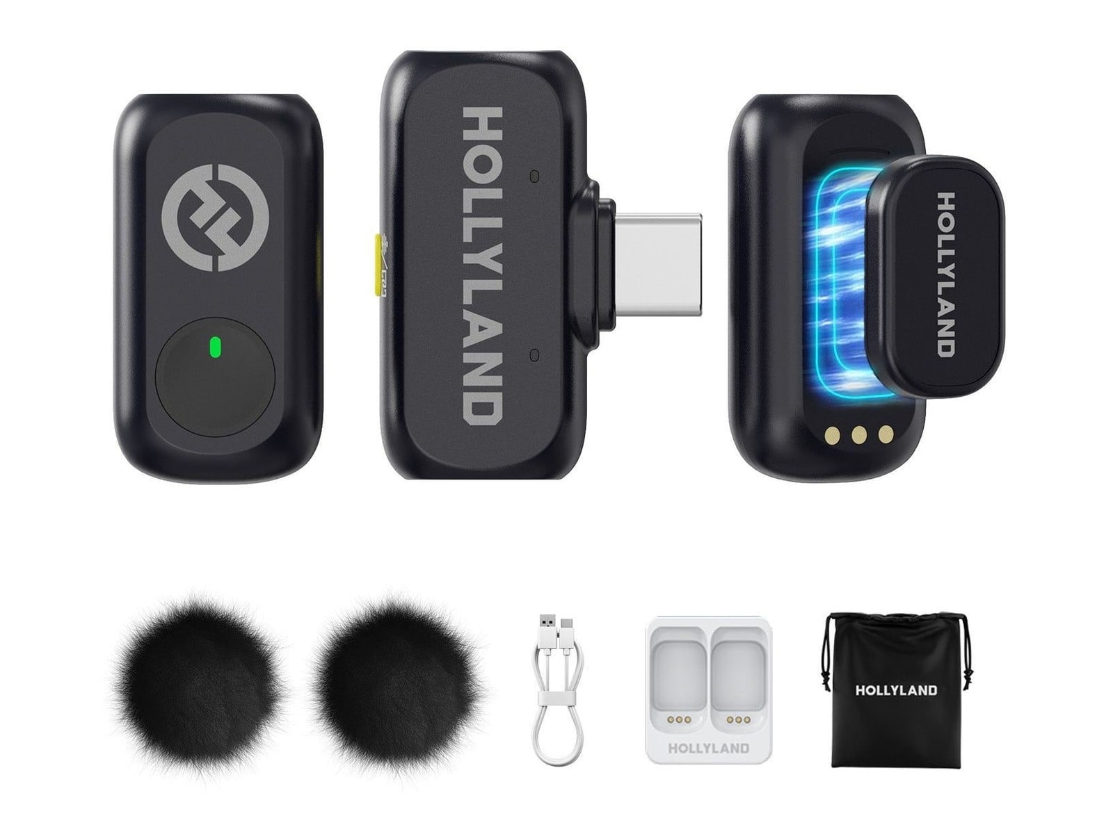 Hollyland - LARK A1 Mini Duo (USB-C RX) Wireless Microphones - Gray