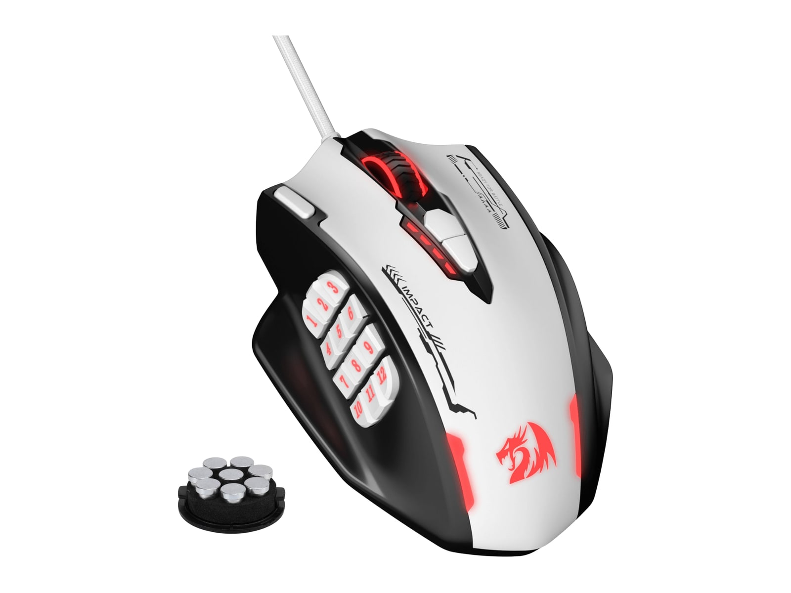 Redragon - IMPACT M908 SE Mice - White & Black