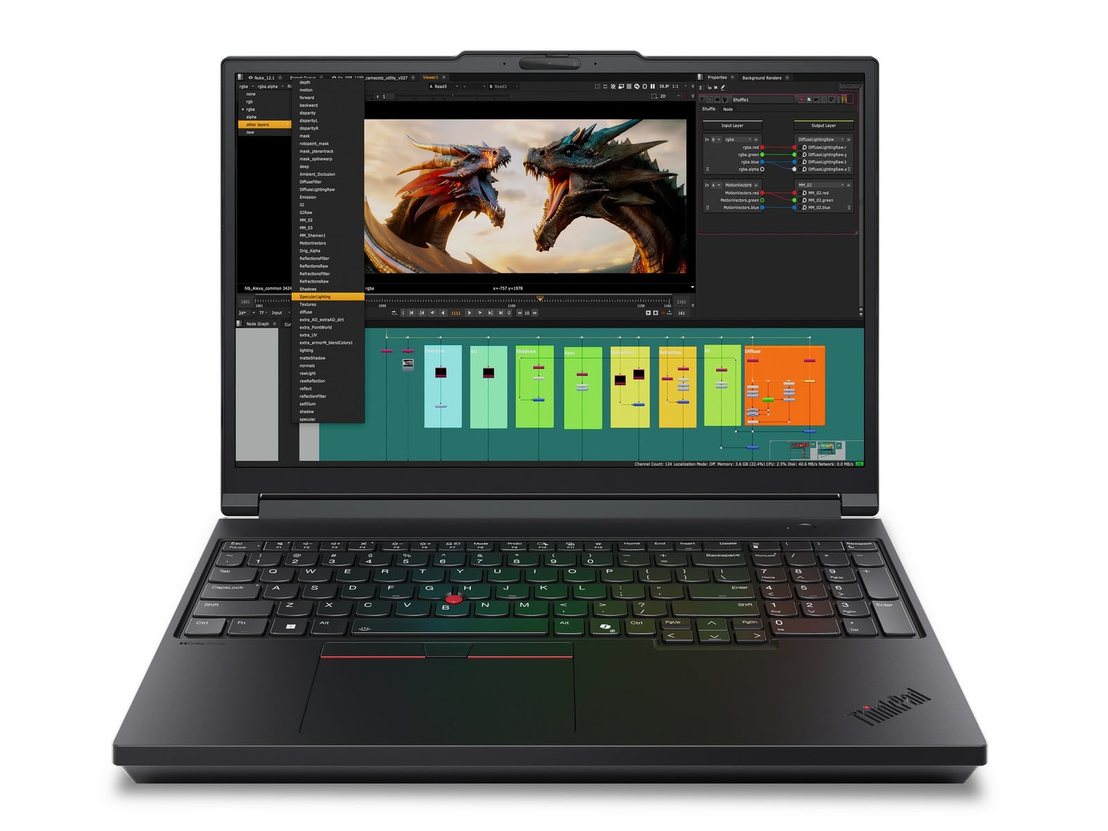 Lenovo - ThinkPad P16 Gen 3 21RQ0043IX 16" - Intel Core Ultra 7 255HX chip - 32GB Memory - 1TB SSD - Black