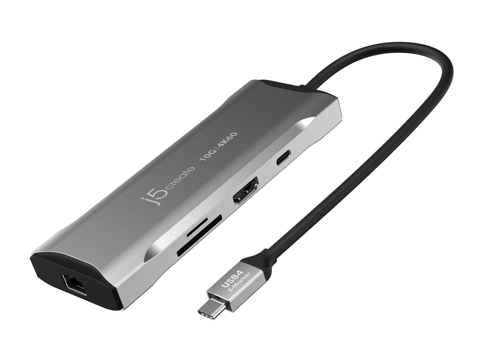 j5create - 4K60 Elite USB-C 10Gbps Mini Dock Docking Stations - Gray